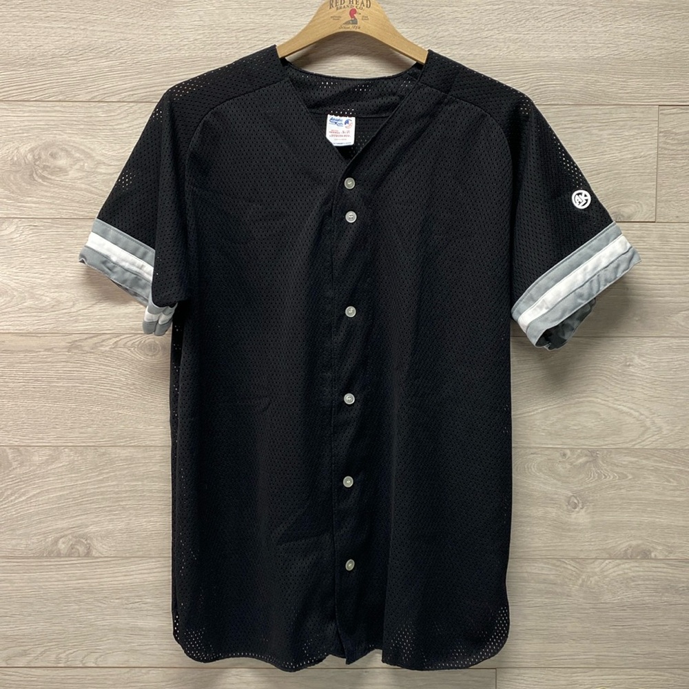Mens Active Knit athletic mesh button up shirt 100% polyester.